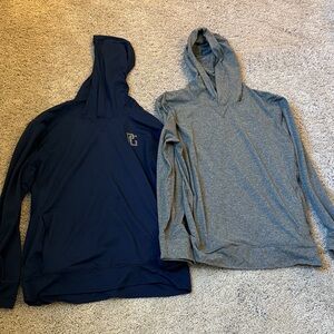 Kids Blue and Gray Hooded Jerseys